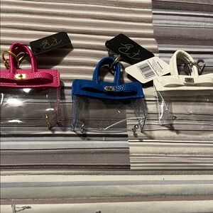 Set of Three Mini Transparent Handbags keychain